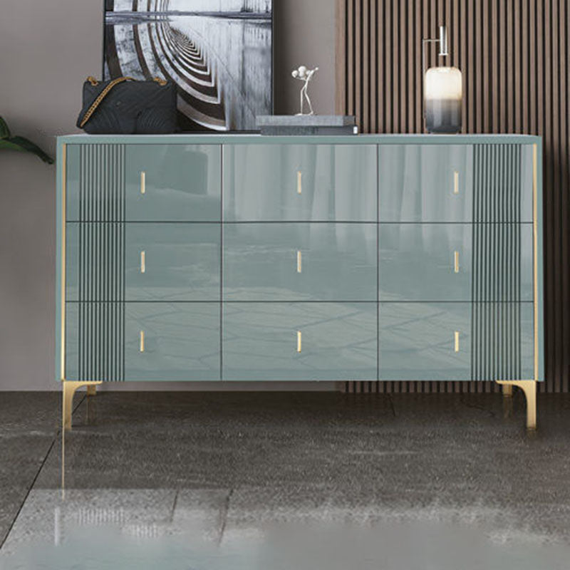 Glam Double Dresser Stone Horizontal Storage Chest Dresser for Bedroom