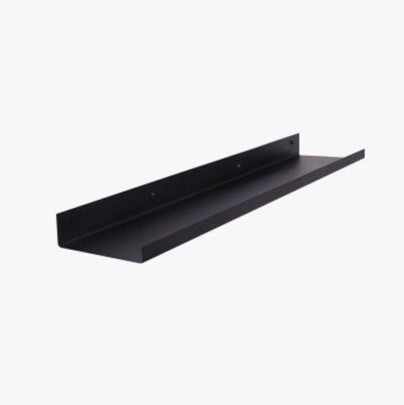 Metal Floating Bookcase Industrial Closed Back Bookshelf with Shelves