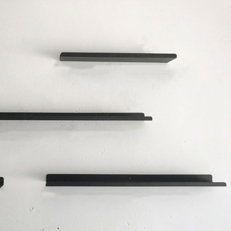 Metal Floating Bookcase Industrial Closed Back Bookshelf with Shelves