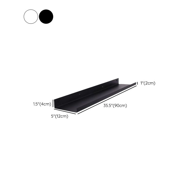 Metal Floating Bookcase Industrial Closed Back Bookshelf with Shelves