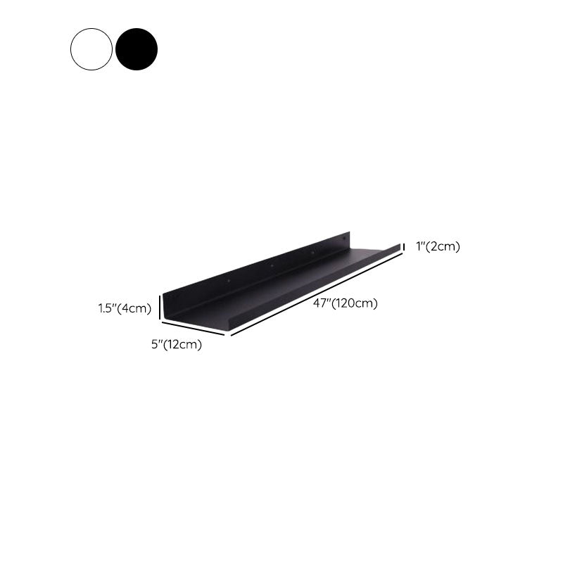 Metal Floating Bookcase Industrial Closed Back Bookshelf with Shelves