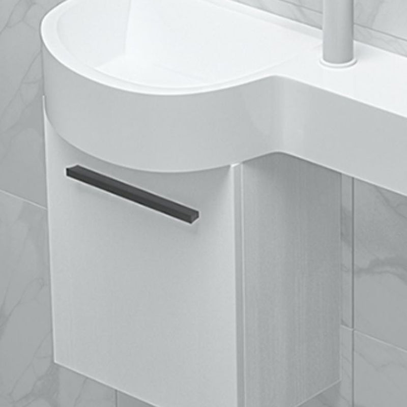Contemporary Bathroom Sink with Pop-Up Drain Porcelain Wall Mount Bathroom Sink Only