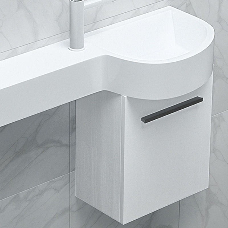 Contemporary Bathroom Sink with Pop-Up Drain Porcelain Wall Mount Bathroom Sink Only
