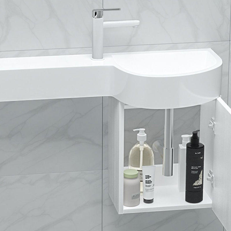 Contemporary Bathroom Sink with Pop-Up Drain Porcelain Wall Mount Bathroom Sink Only
