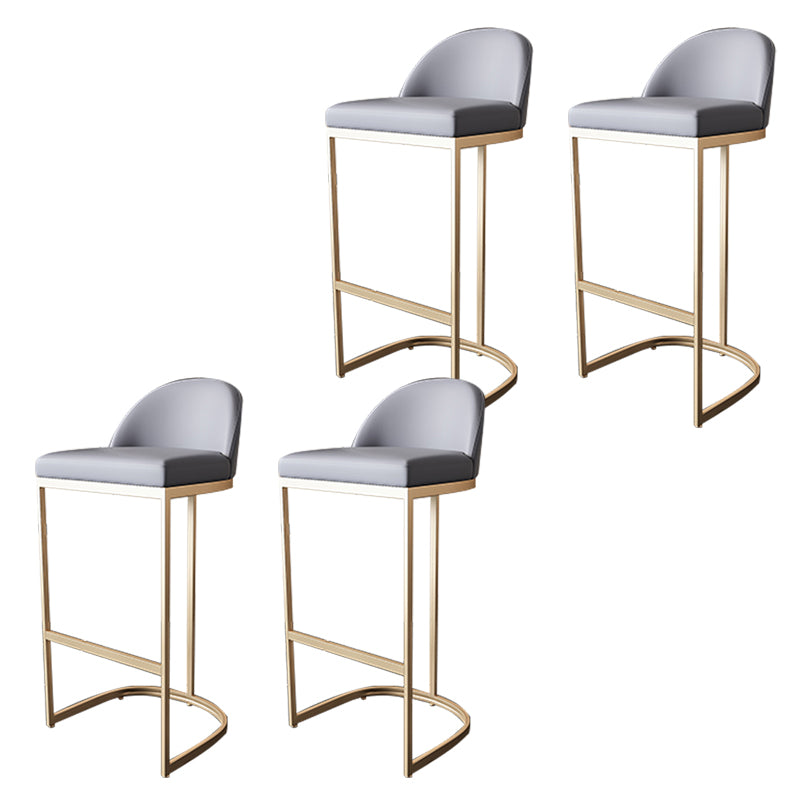 Glam Bar Stools Metal Armless Dining Stools with Gold Metal Base