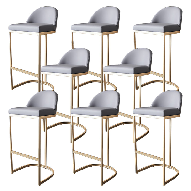 Glam Bar Stools Metal Armless Dining Stools with Gold Metal Base