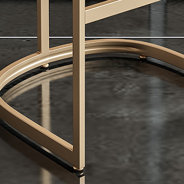 Glam Bar Stools Metal Armless Dining Stools with Gold Metal Base