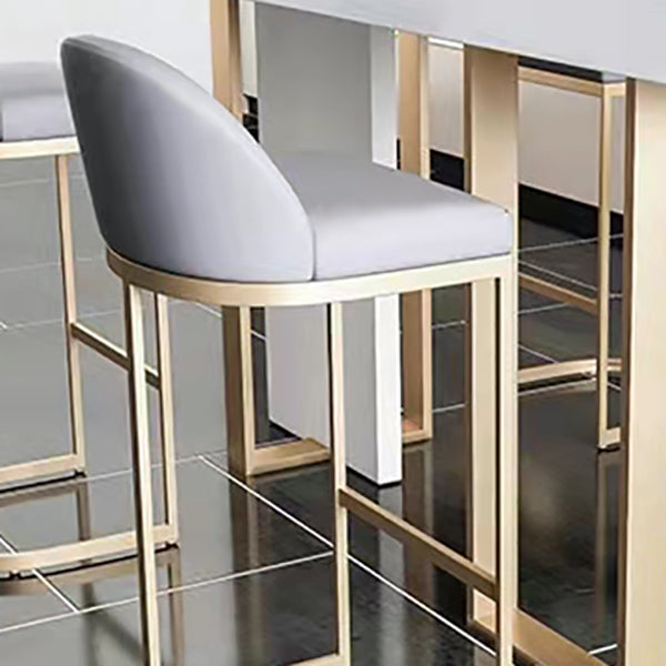 Glam Bar Stools Metal Armless Dining Stools with Gold Metal Base