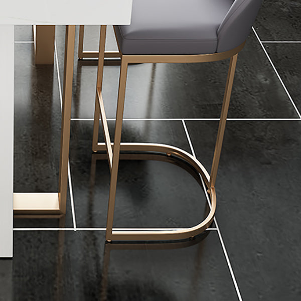 Glam Bar Stools Metal Armless Dining Stools with Gold Metal Base