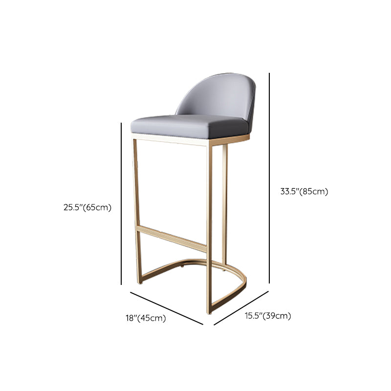 Glam Bar Stools Metal Armless Dining Stools with Gold Metal Base