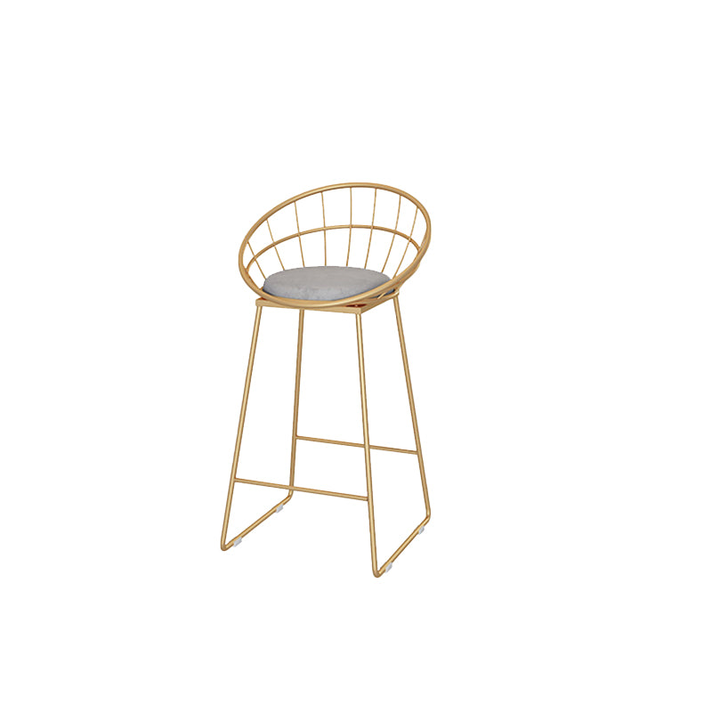 Round Bar Stools Metal Armless Dining Stools with Gold Metal Base