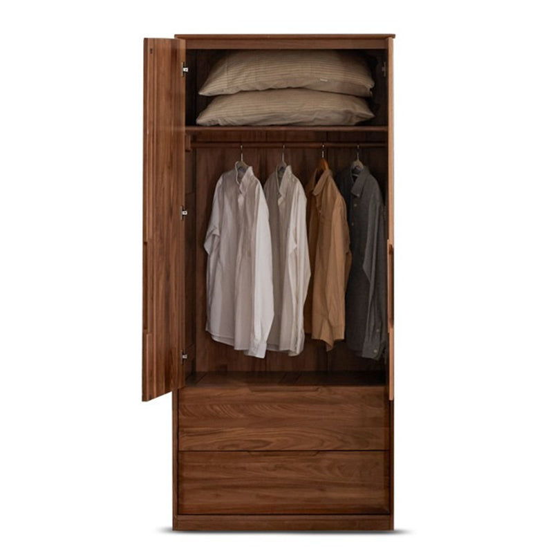 Contemporary Brown Storage Cabinet Solid Wood Wardrobe Cabinet