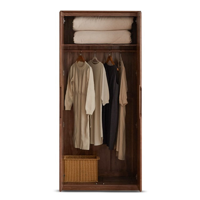 Contemporary Brown Storage Cabinet Solid Wood Wardrobe Cabinet