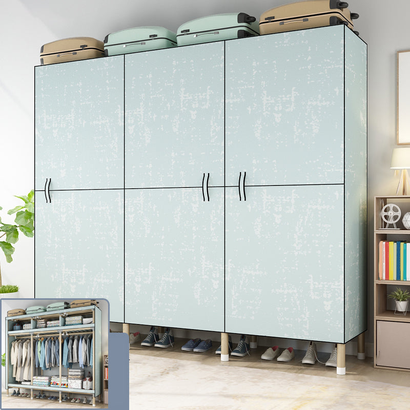 Modern Style Metal Frame Wardrobe Foldable Wardrobe with Garment Rod