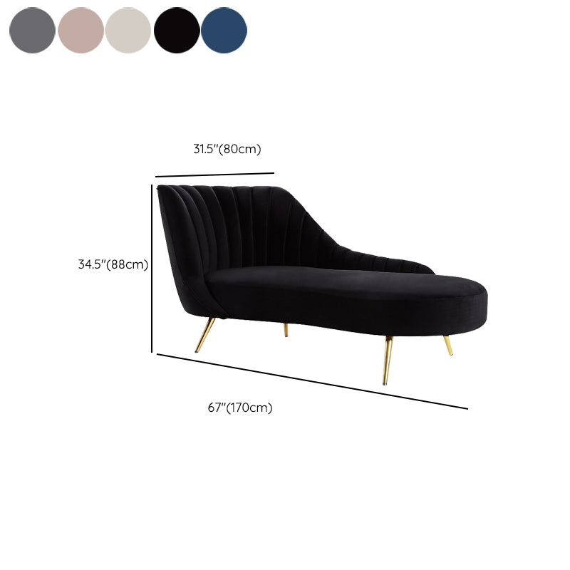 Contemporary Flannel Chaise One Armed Lounge Chair for Living Room