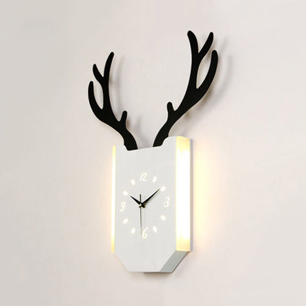 SCONCE LICHT LICHT VAN HOUTKLOCK SCORMER met verweerders HALLWAY FOYER Rustieke dieren LED Wandlamp