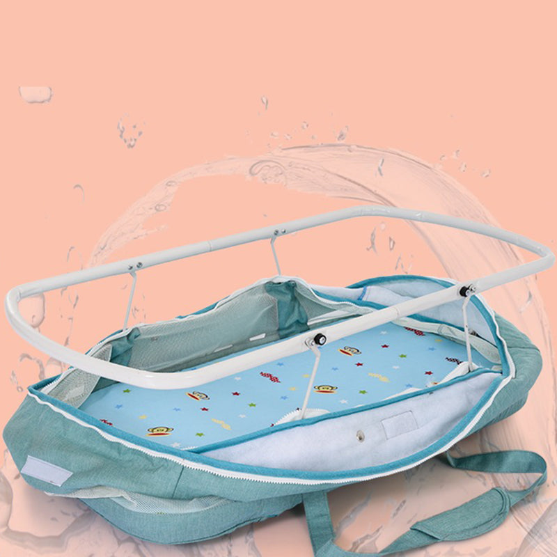 Metal Oval Folding Bedside Crib Gliding and Rocking Crib Cradle for Baby