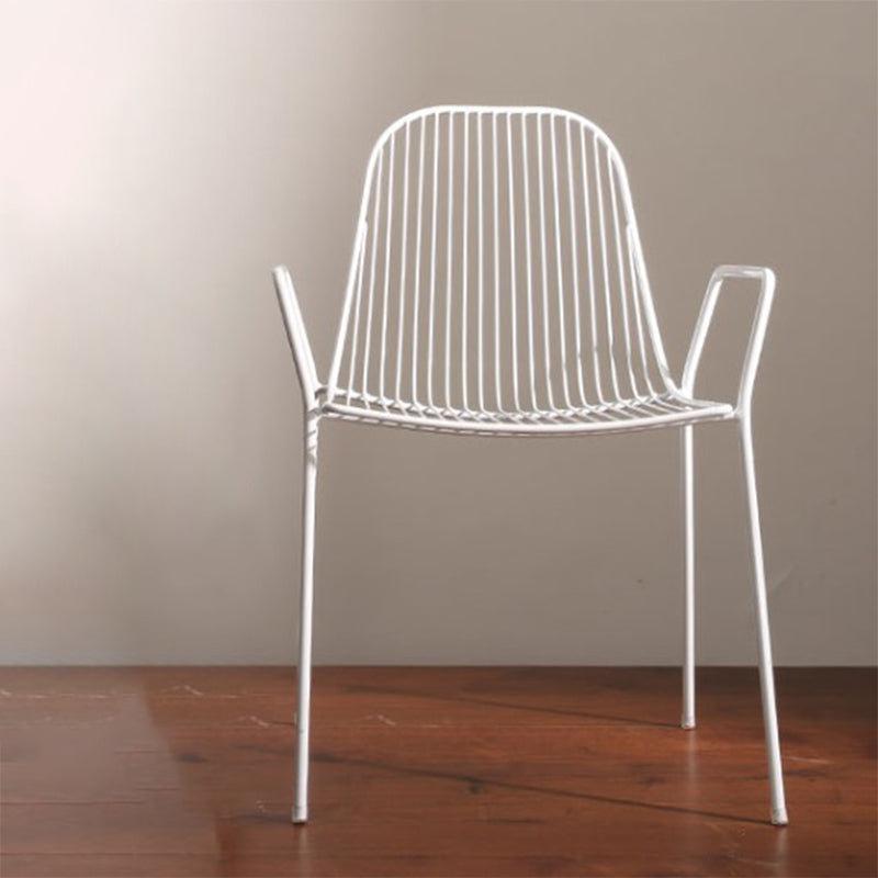 Metal Outdoors Dining Chairs Modern Stacking Indoor-Outdoor Chair