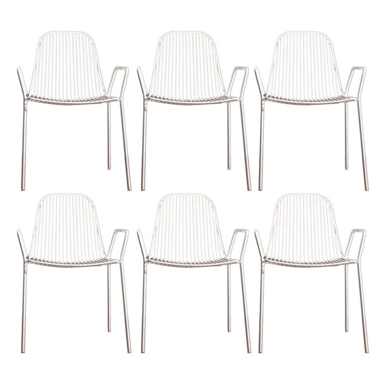 Metal Outdoors Dining Chairs Modern Stacking Indoor-Outdoor Chair