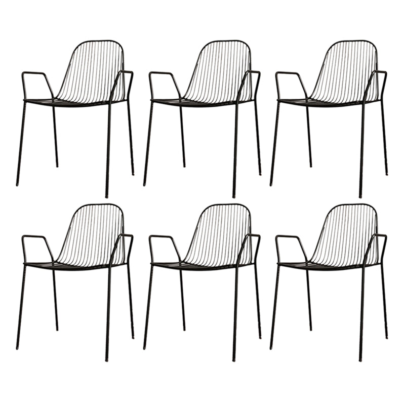 Metal Outdoors Dining Chairs Modern Stacking Indoor-Outdoor Chair