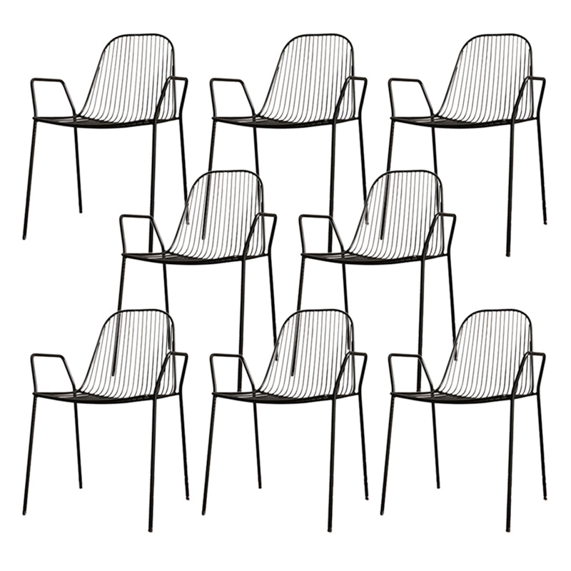 Metal Outdoors Dining Chairs Modern Stacking Indoor-Outdoor Chair