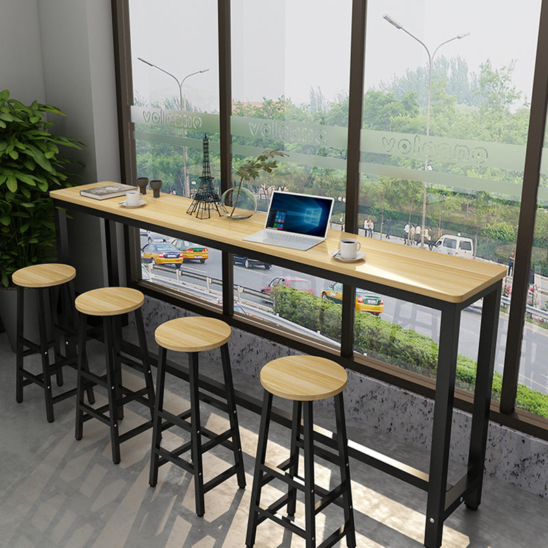 Industrial Rectangle Wood Counter Table 3/5 Pieces Bar Table Set for Cafe