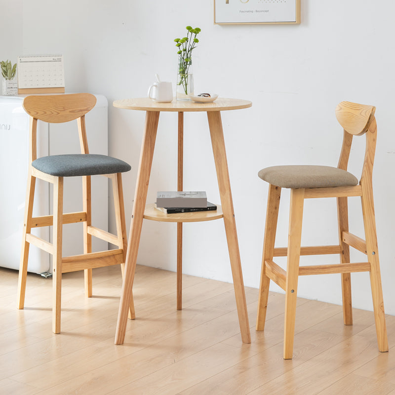 Modern Round Wood Counter Table 1/3 Pieces Bar Table Set for Cafe