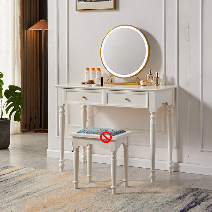 17.72" Wide Vanity Set with Drawers Solid Wood Make-up Vanity