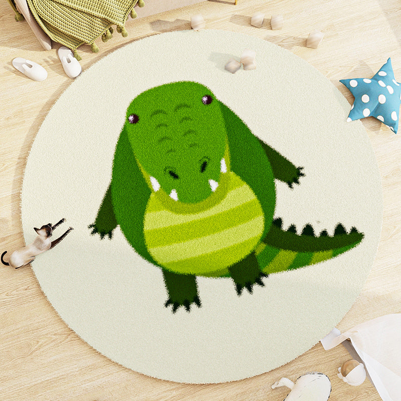 Lambswool Kids Area Carpet Stain Resistant Round Carpet Animal Print Modern Rug