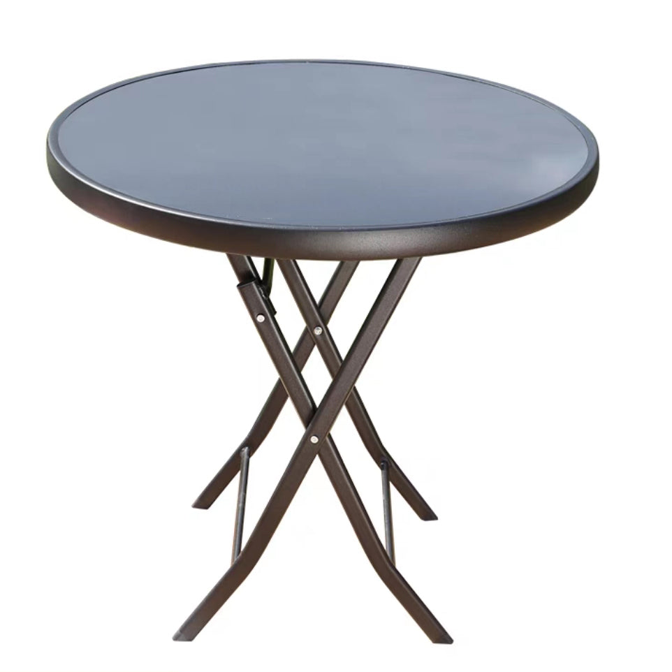 Modern Geometric Foldable Courtyard Table Metal Frame Outdoor Table