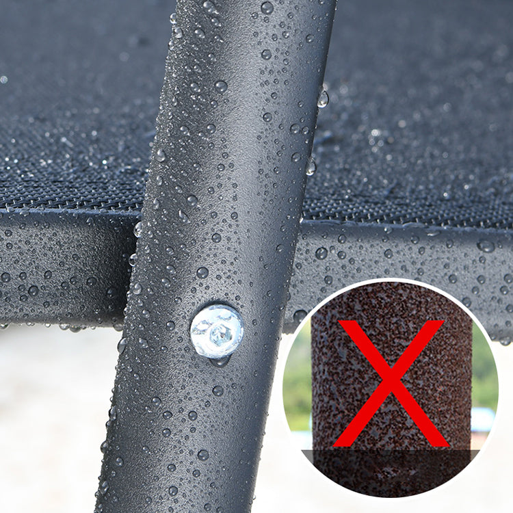 Modern Geometric Foldable Courtyard Table Metal Frame Outdoor Table