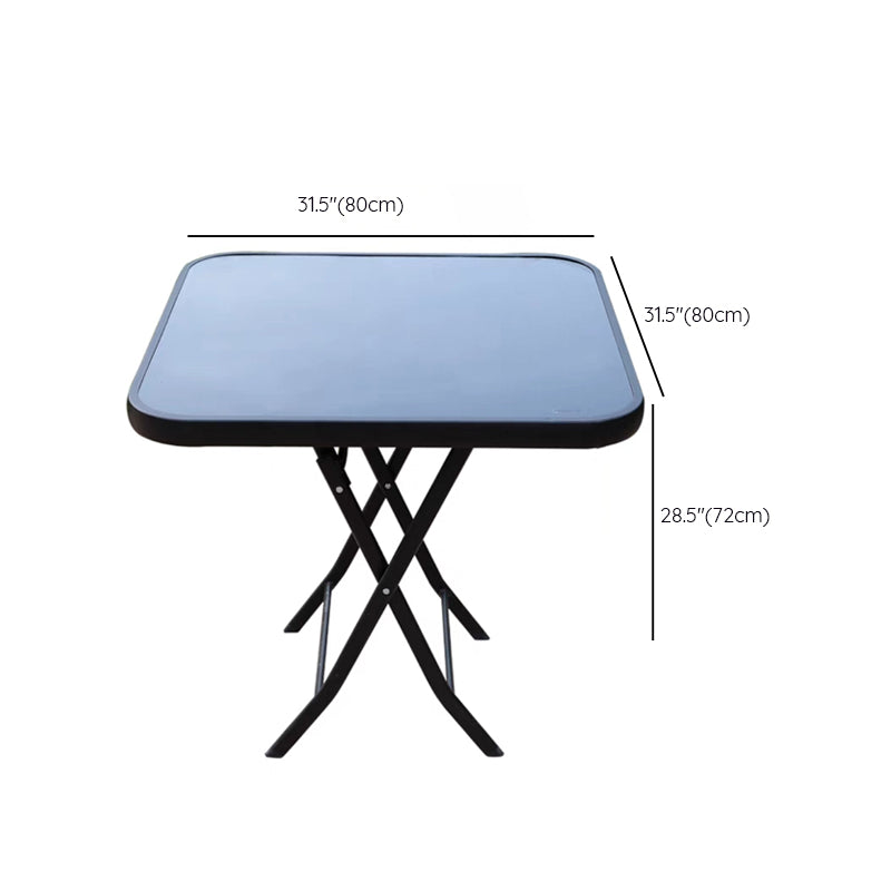 Modern Geometric Foldable Courtyard Table Metal Frame Outdoor Table