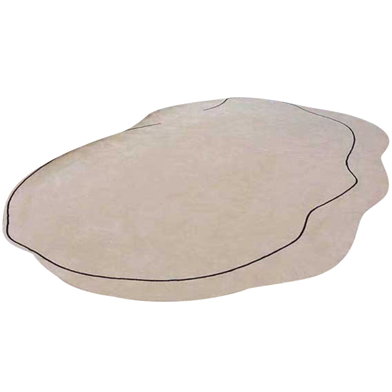 Novelty Shade Tribal Diamond Rug Beige Polyester Carpet Stain Resistant Rug for Bedroom