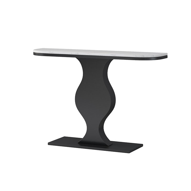 12 Inch Wide Glam Accent Table Half Moon Metal Console Table
