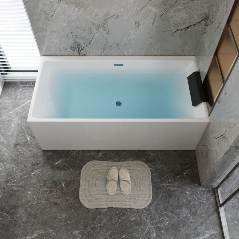 Modern Freestanding Rectangular Bath Acrylic White Soaking Bathtub