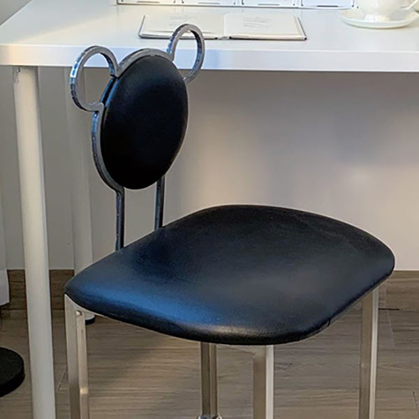 Upholstered Armless Chair Modern Style Dining Chair with Chrome Base