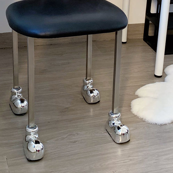 Upholstered Armless Chair Modern Style Dining Chair with Chrome Base
