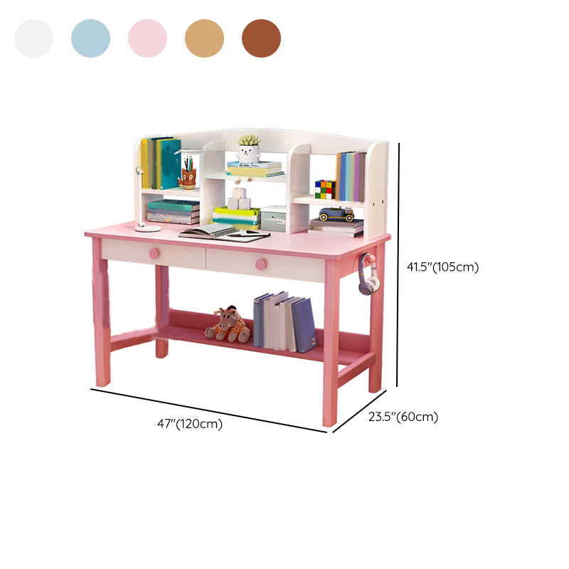 Writing Desk Home Kids Desk 23.6" W Solid Wood Desk with Drawer