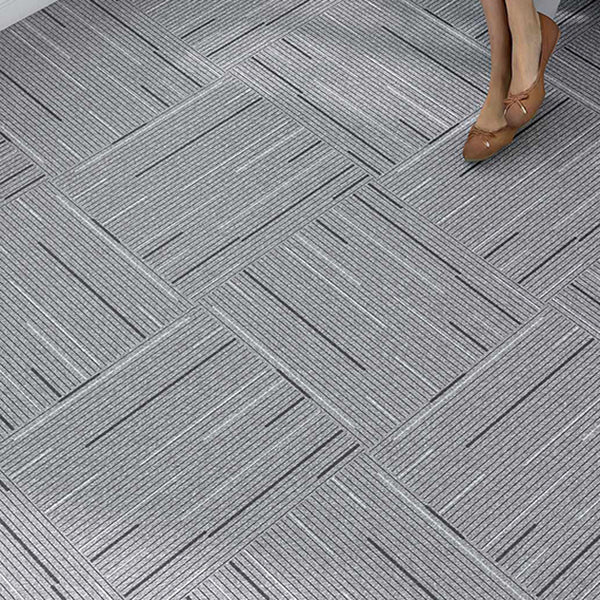 Rectangle Plastic Floor Water Resistant Fabric Look Floor Tiles