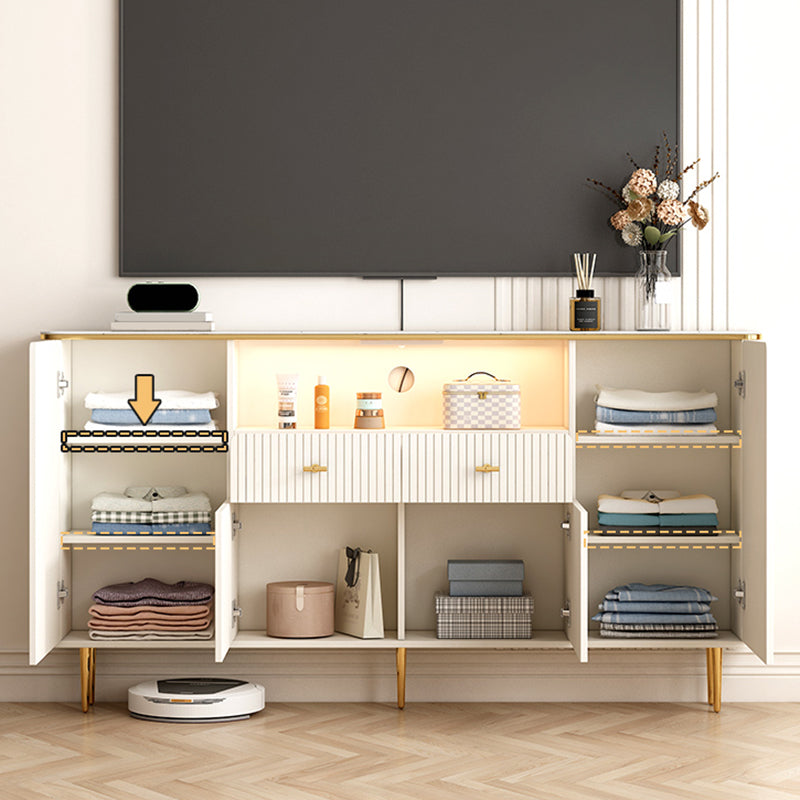 Stone TV Stand Console Glam Media Console TV Stand with Drawers