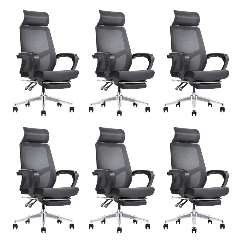 Modern Swivel Office Chair Padded Arms Mesh Back with Headrest Chair