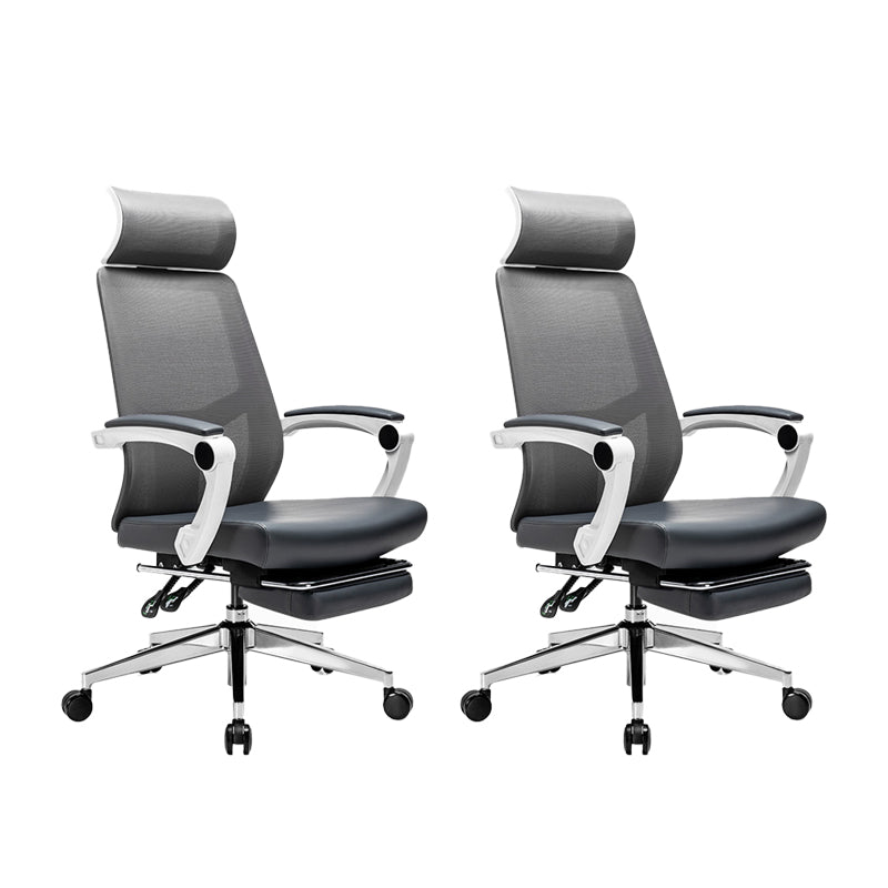 Modern Swivel Office Chair Padded Arms Mesh Back with Headrest Chair