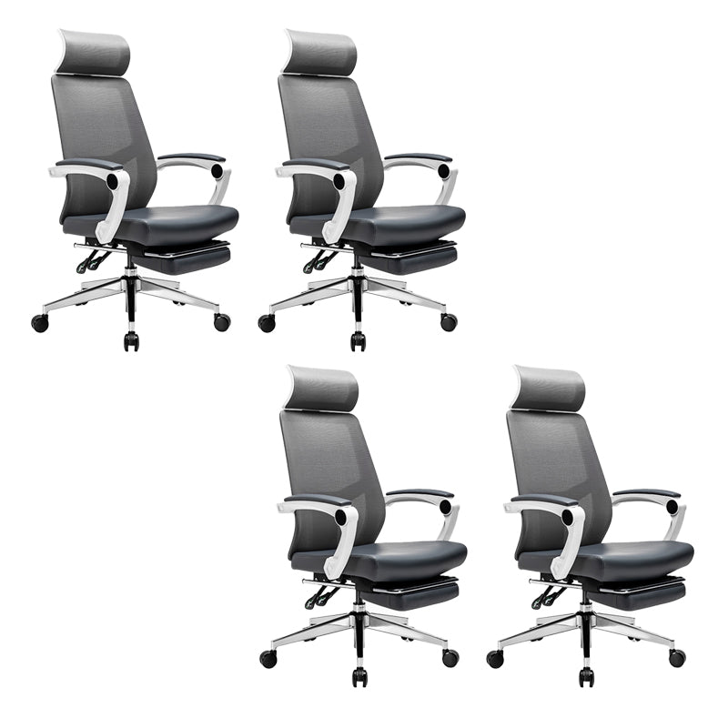 Modern Swivel Office Chair Padded Arms Mesh Back with Headrest Chair