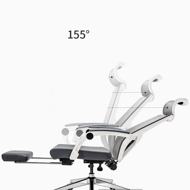 Modern Swivel Office Chair Padded Arms Mesh Back with Headrest Chair
