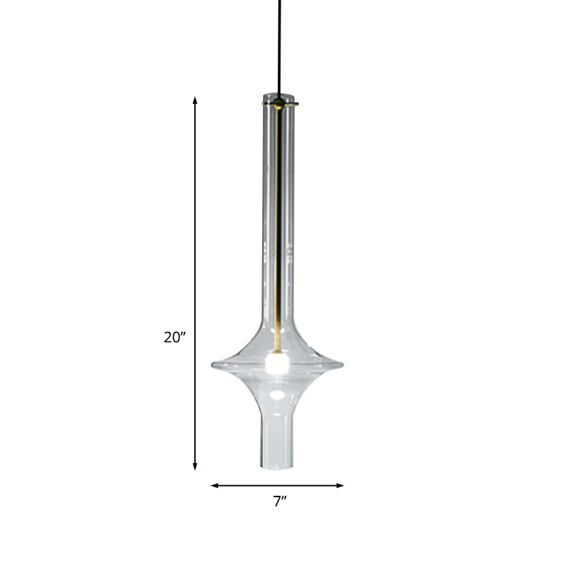 Klares Glaswellenrohr hängende Deckenleuchte Minimalismus 1 Kopf LED -Suspension Anhängerlampe