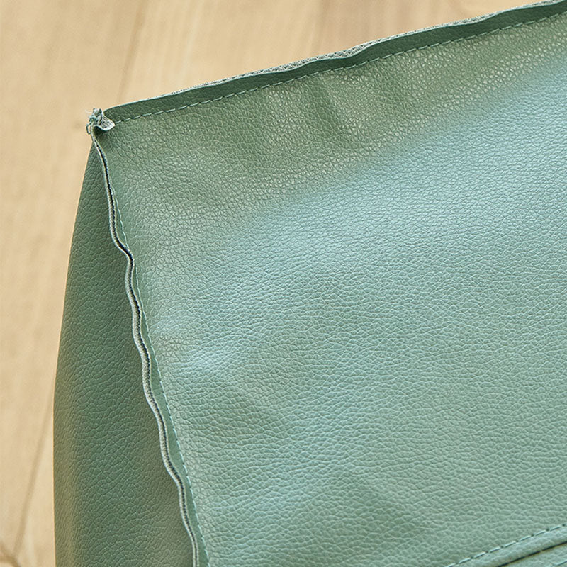 Modern Orange Pure Color Pouf PU Leather Water Resistant Pouf