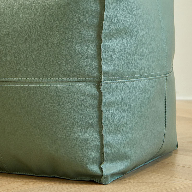 Modern Orange Pure Color Pouf PU Leather Water Resistant Pouf