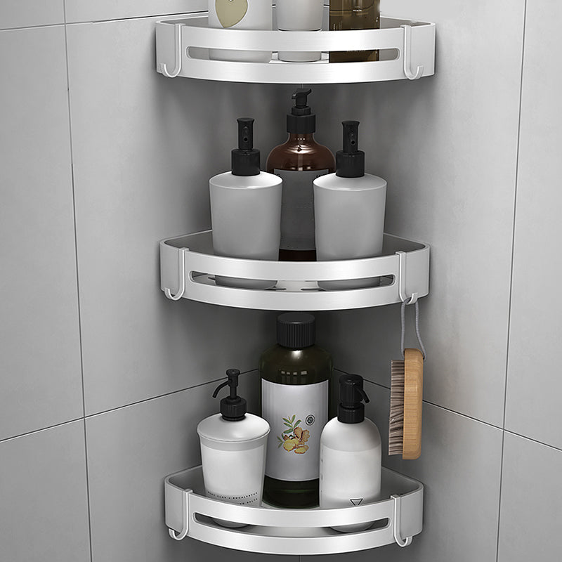 Silver Bathroom Accessory Set Modern Anti-rust 1/2/3 - Piece Bath Shelf