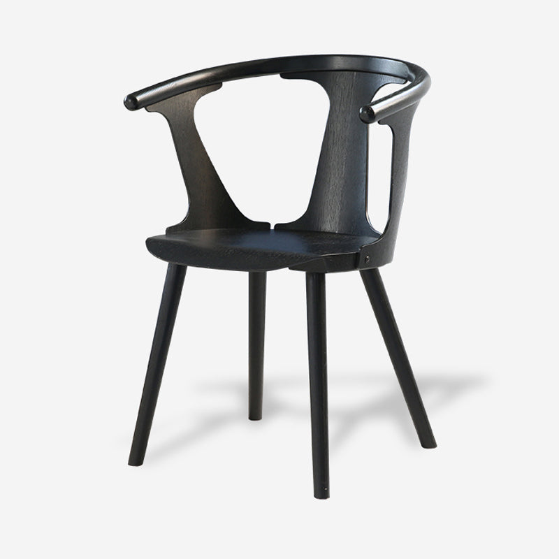 Solid Wood Side Chair Fixed Back Lounge Chair for Living Room