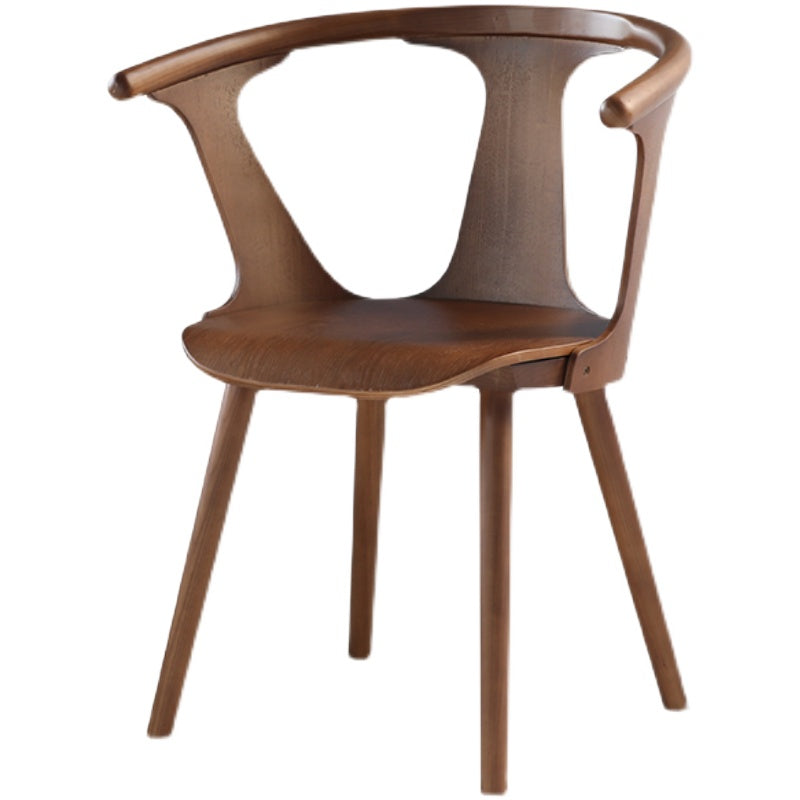 Solid Wood Side Chair Fixed Back Lounge Chair for Living Room